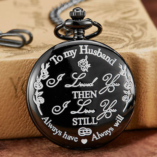 "To My Husband" Pocket Watch with Engraved Message