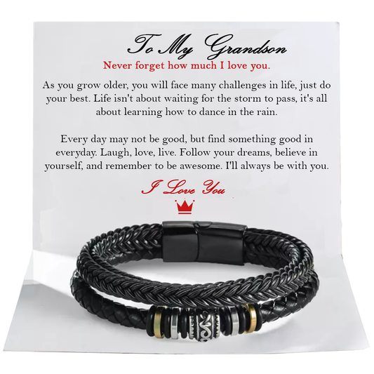 "To My Grandson" Bracelet with Message