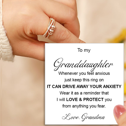 "To My Granddaughter" Fidget Ring with Meaningful Message