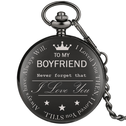 "To My Boyfriend" Pocket Watch with Engraved Message