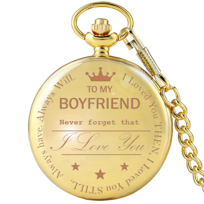 "To My Boyfriend" Pocket Watch with Engraved Message