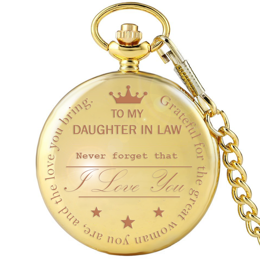 "To My Daughter In Law" Pocket Watch with Engraved Message