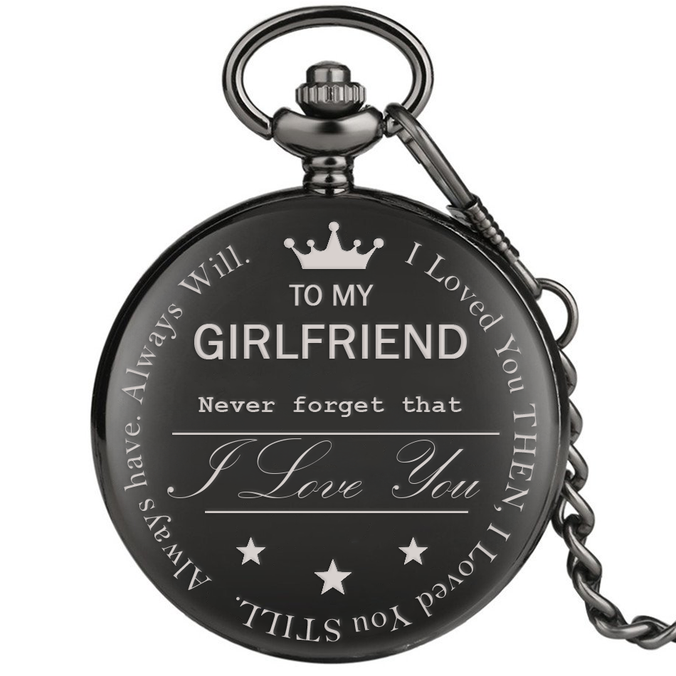 "To My Girlfriend" Pocket Watch with Engraved Message