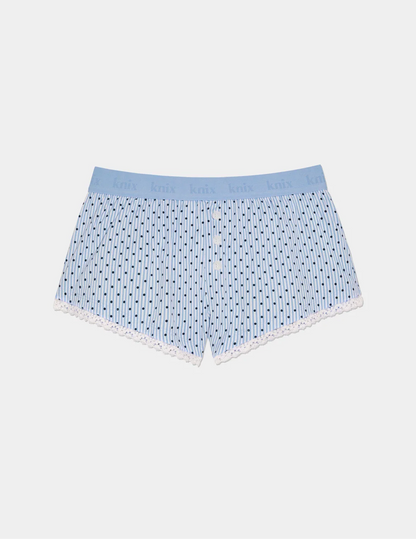 | Blu a righe con pois