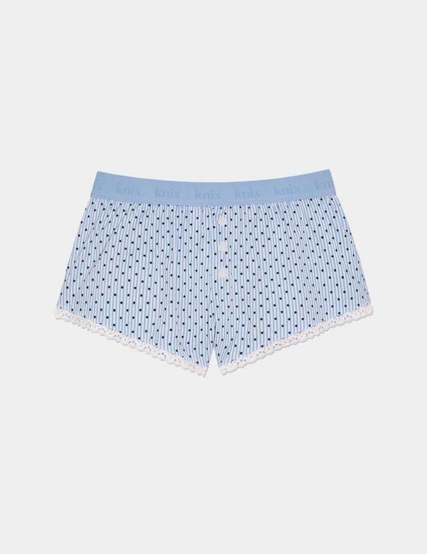 | Blu a righe con pois