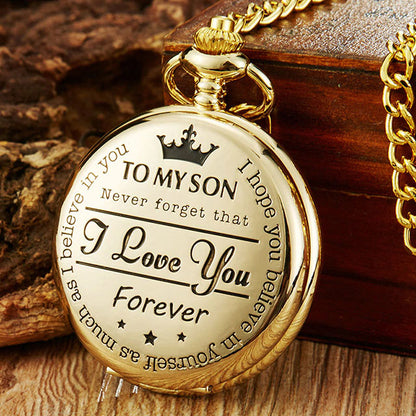 "To My Son" Pocket Watch with Engraved Message